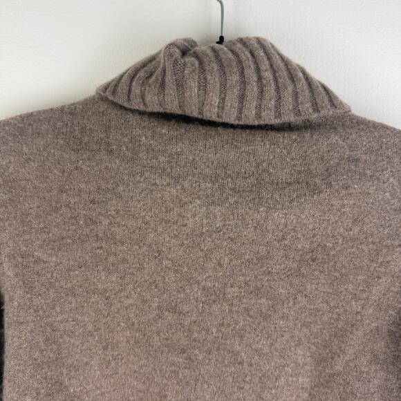 Eudon Choi Womens Mixed Knit Layered Hem 100% Wool Tan Turtleneck Sweater Small - Picture 6 of 10